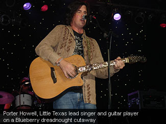 Porter Howell, Little Texas lead singer and guitar player on a Blueberry dreadnought cutaway